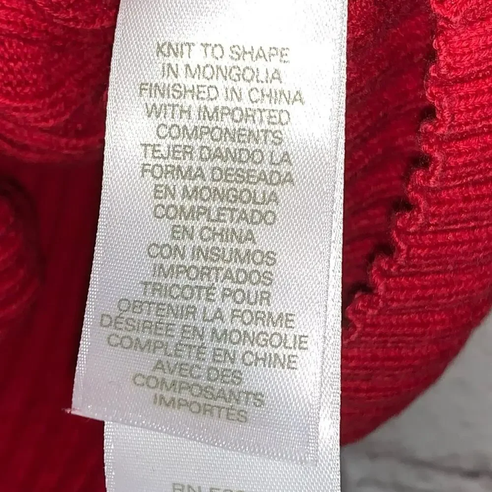 Liz‎ Claiborne Red Knit Ribbed Turtle Neck Sweater